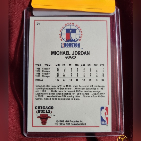1989 Michael Jordan Trading Card - Picture 2 of 2